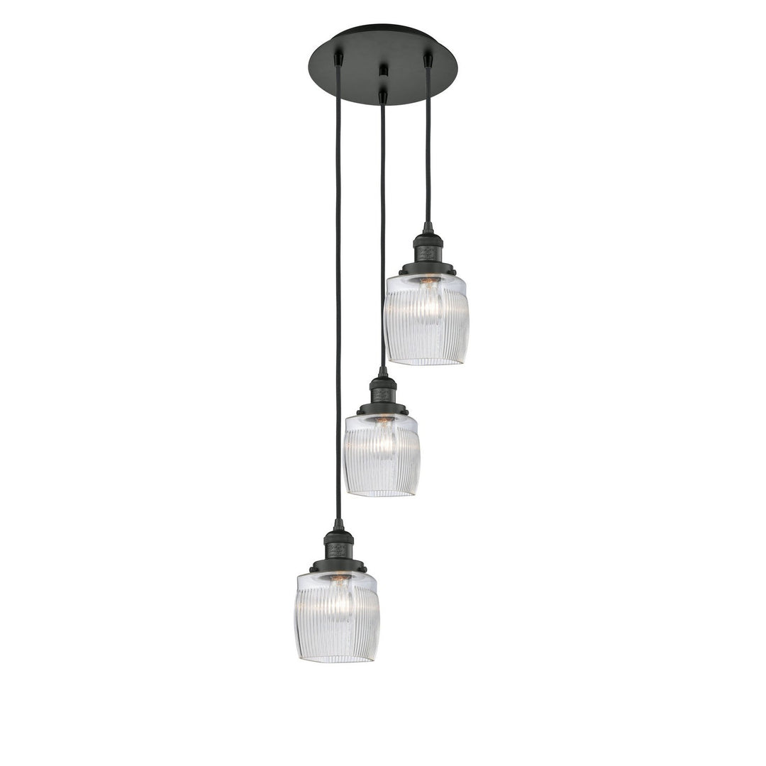 Innovations Franklin Restoration 113F-3P-BK-G302 Pendant Light - Matte Black