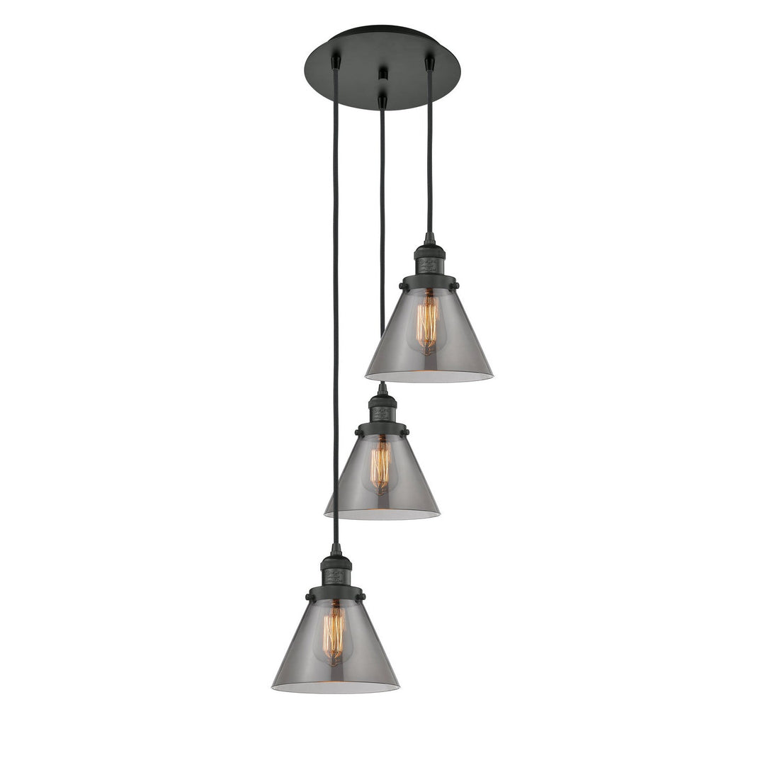 Innovations Franklin Restoration 113F-3P-BK-G43 Pendant Light - Matte Black