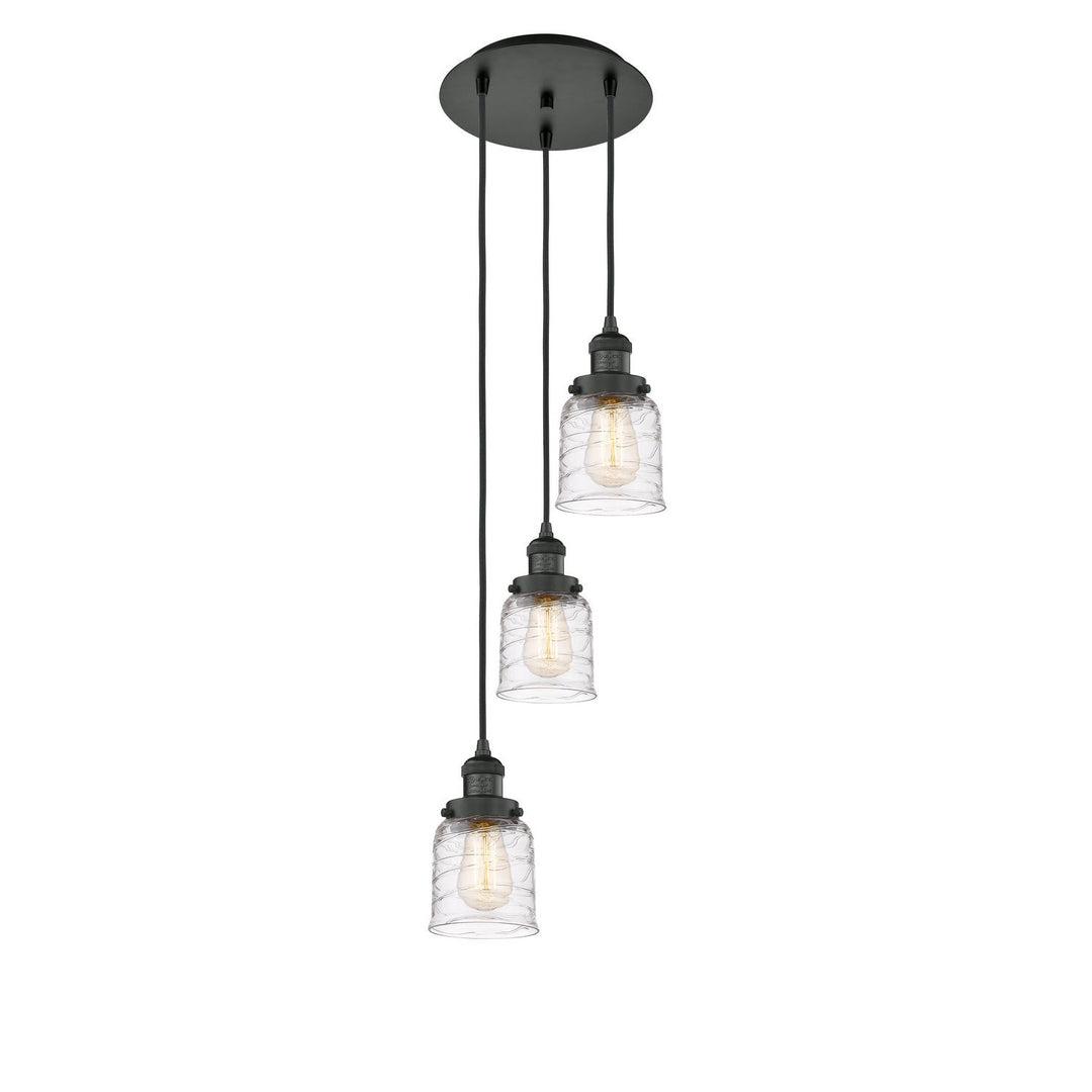 Innovations Franklin Restoration 113F-3P-BK-G513 Pendant Light - Matte Black