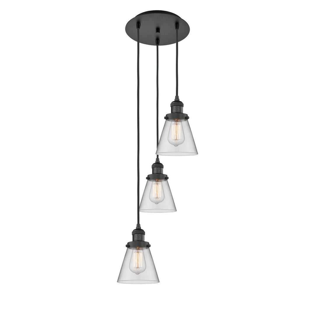Innovations Franklin Restoration 113F-3P-BK-G62 Pendant Light - Matte Black