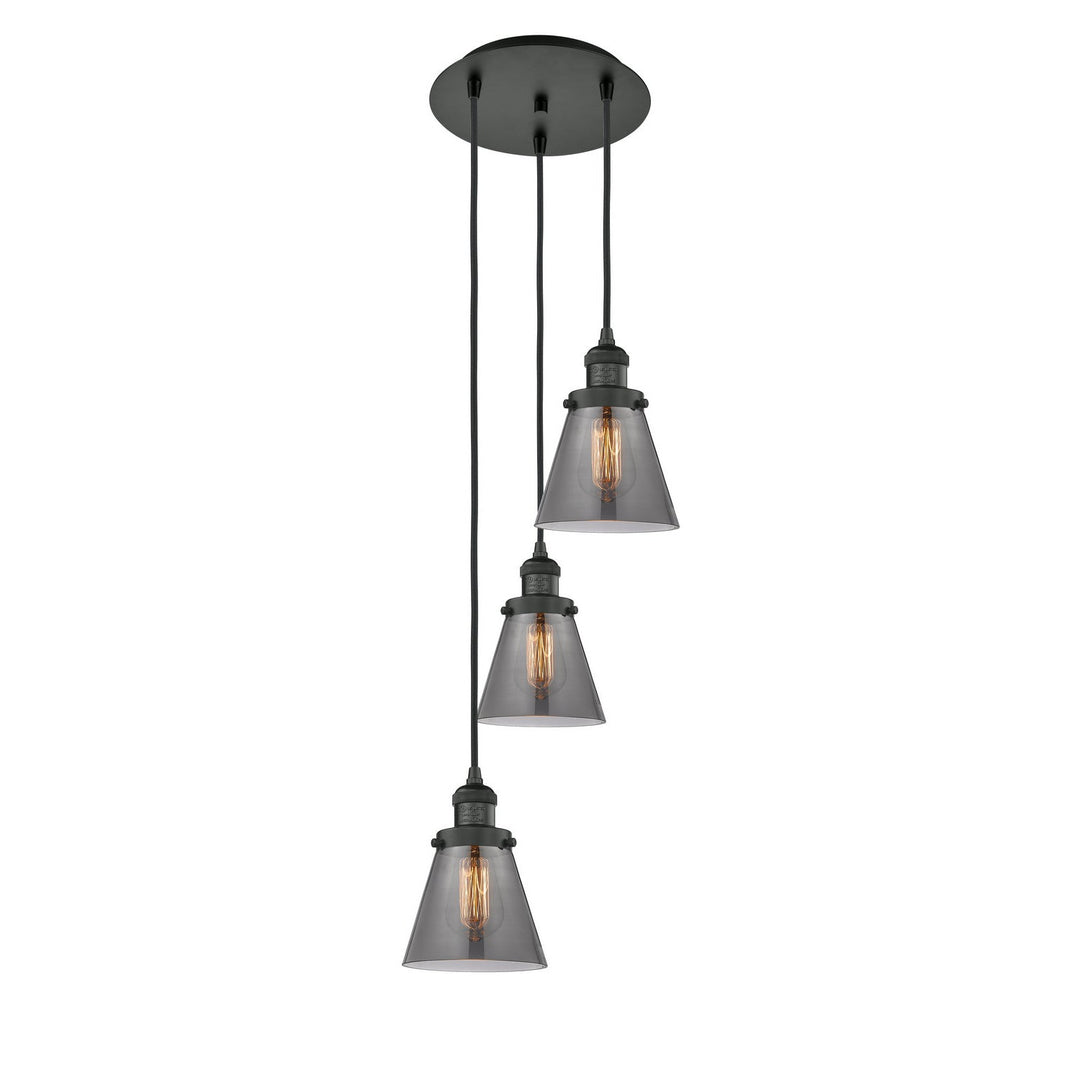 Innovations Franklin Restoration 113F-3P-BK-G63 Pendant Light - Matte Black