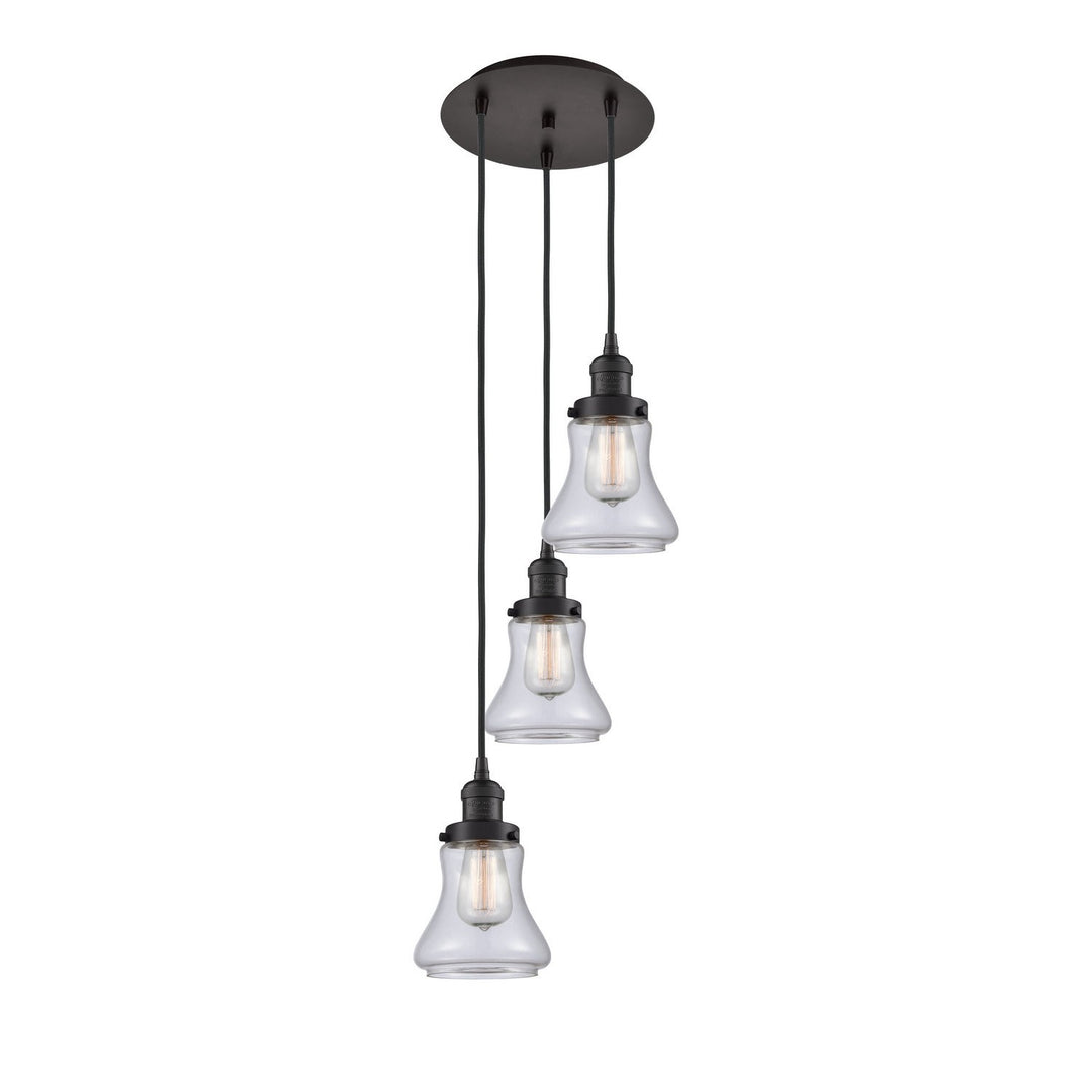 Innovations Franklin Restoration 113F-3P-OB-G192 Pendant Light - Oil Rubbed Bronze