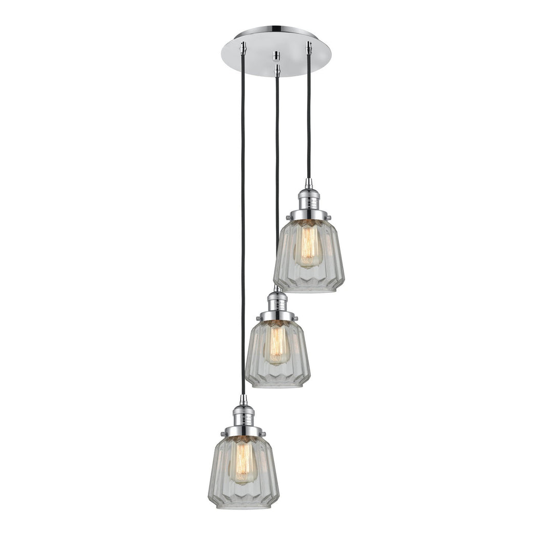 Innovations Franklin Restoration 113F-3P-PC-G142 Pendant Light - Polished Chrome