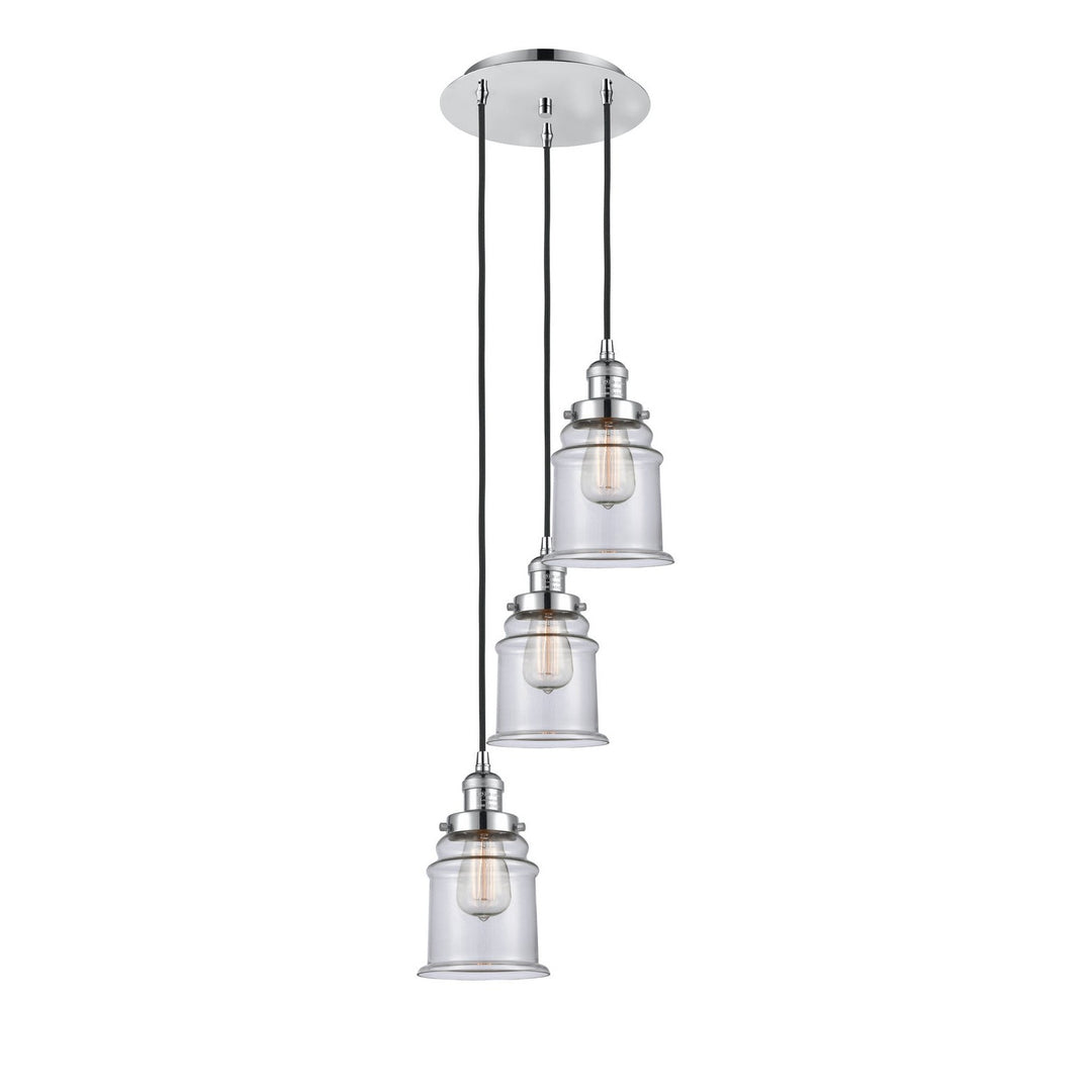 Innovations Franklin Restoration 113F-3P-PC-G182 Pendant Light - Polished Chrome