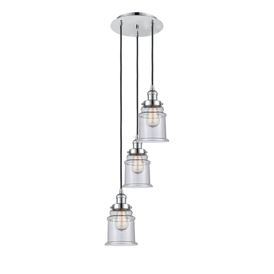 Innovations Franklin Restoration 113F-3P-PC-G184 Pendant Light - Polished Chrome