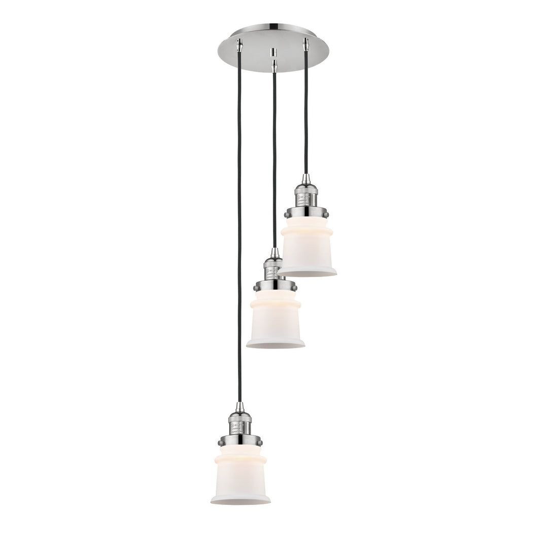 Innovations Franklin Restoration 113F-3P-PN-G181S Pendant Light - Polished Nickel
