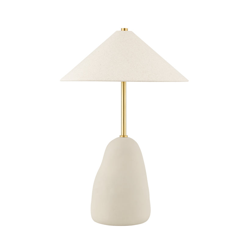 Mitzi Lighting HL692201-AGB/CBG Modern Maia Lamp Aged Brass/Ceramic Textured Beige