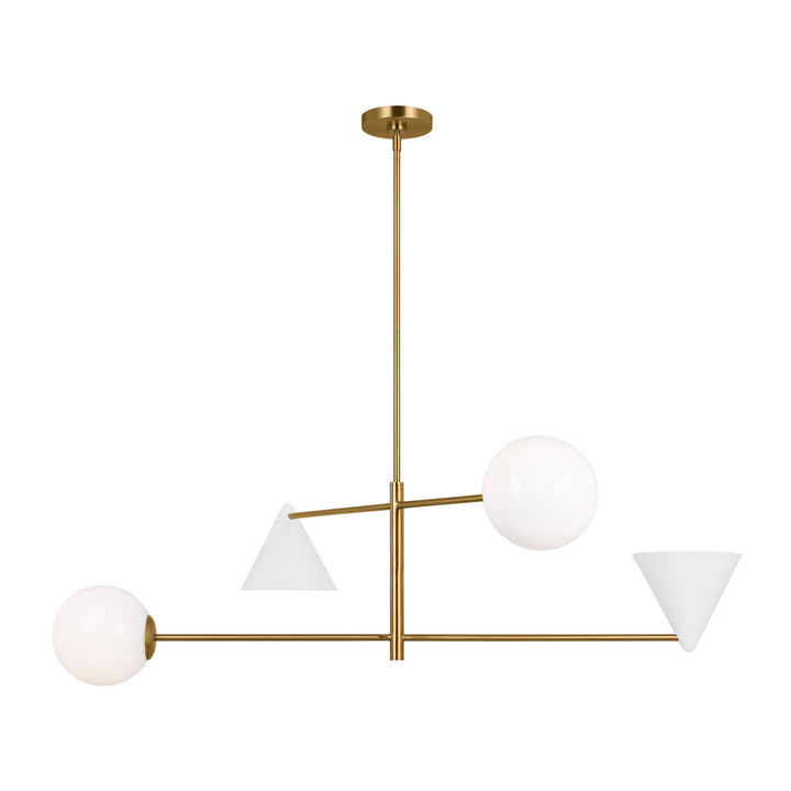 Visual Comfort Studio Cosmo AEC1094MWTBBS Pendant Light - Matte White and Burnished Brass