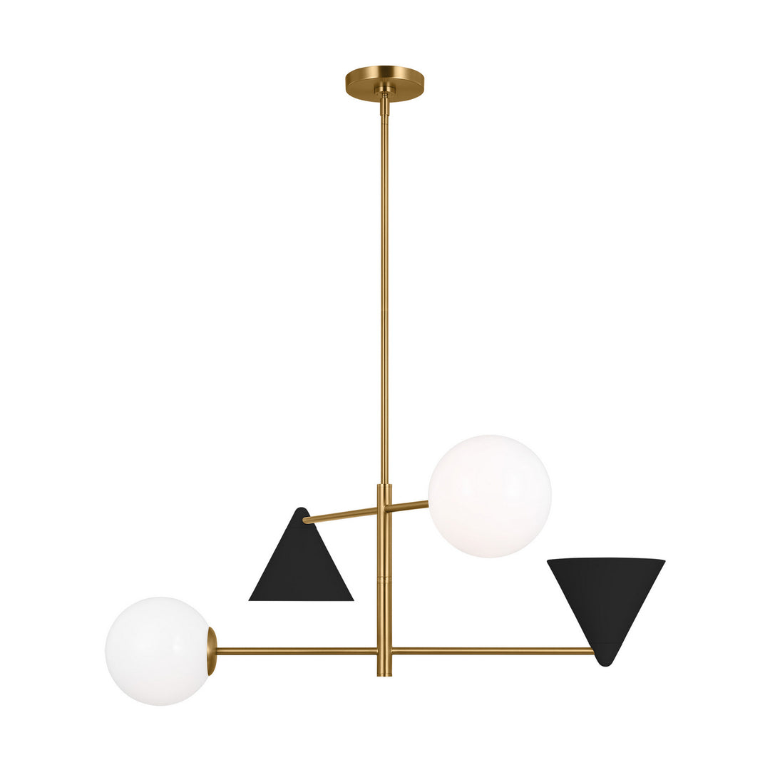 Visual Comfort Studio Cosmo AEC1104MBKBBS Chandelier Light - Midnight Black and Burnished Brass