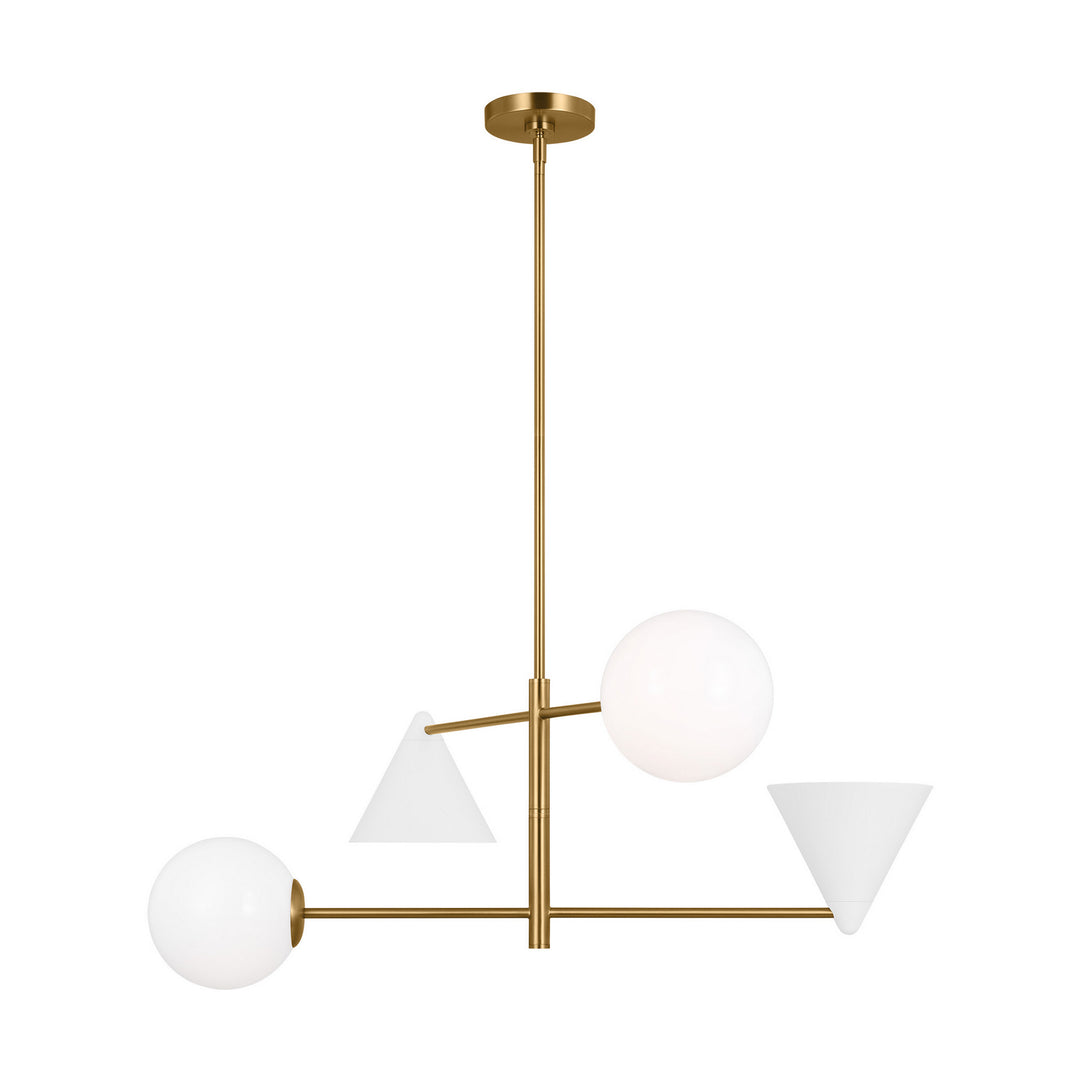 Visual Comfort Studio Cosmo AEC1104MWTBBS Chandelier Light - Matte White and Burnished Brass