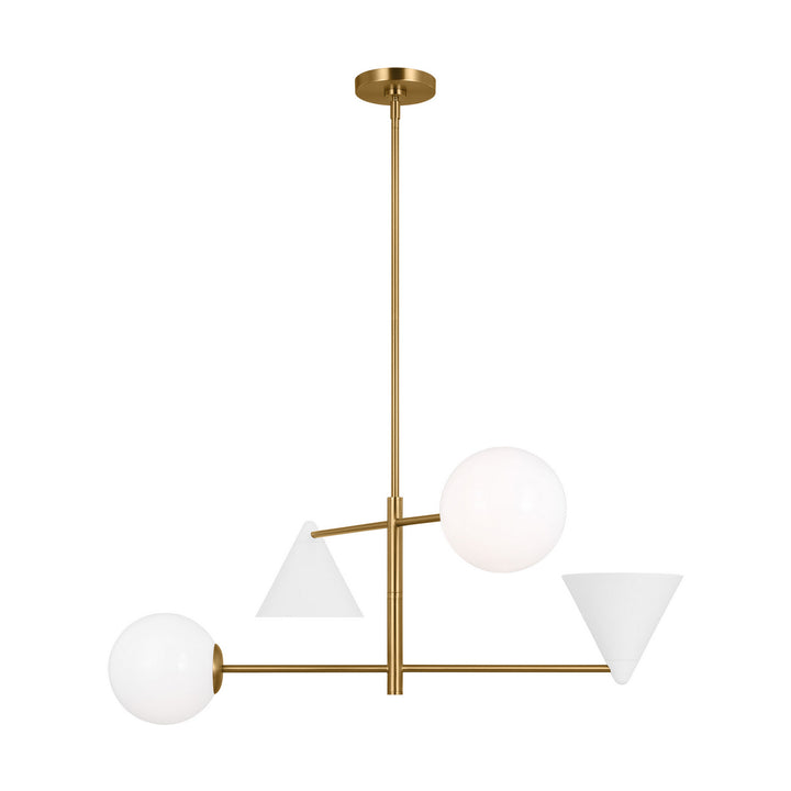 Visual Comfort Studio Cosmo AEC1104MWTBBS Chandelier Light - Matte White and Burnished Brass