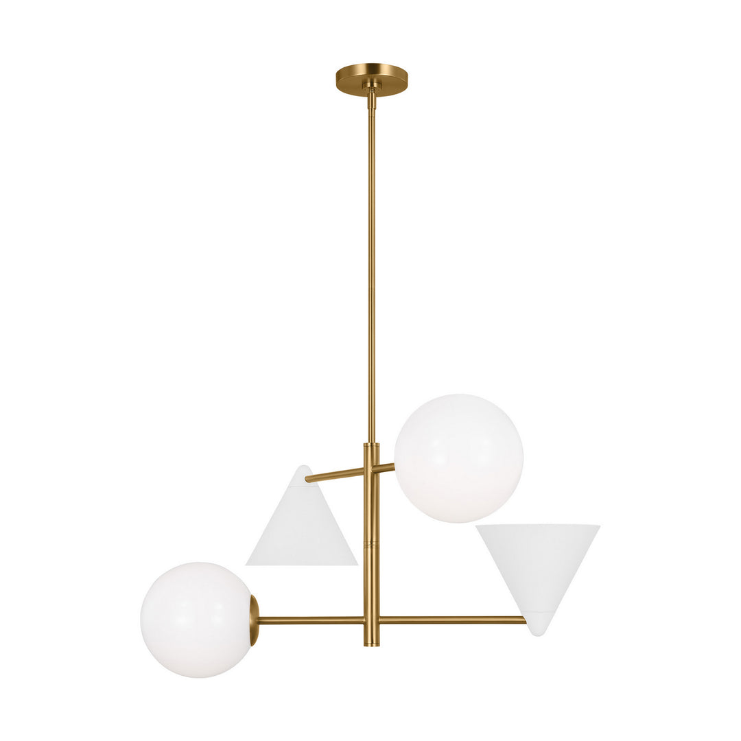 Visual Comfort Studio Cosmo AEC1114MWTBBS Chandelier Light - Matte White and Burnished Brass