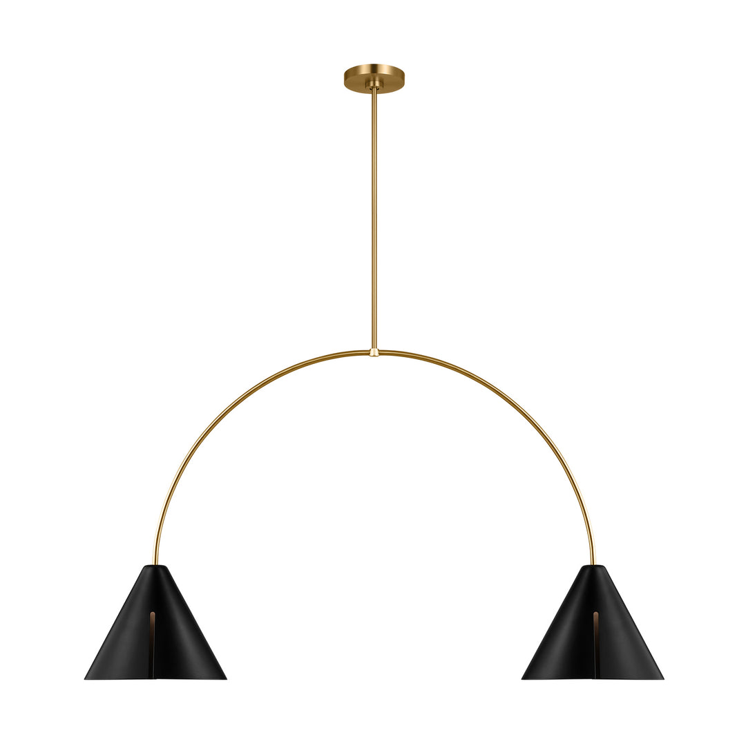 Visual Comfort Studio Cambre KC1102MBKBBS-L1 Pendant Light - Midnight Black and Burnished Brass