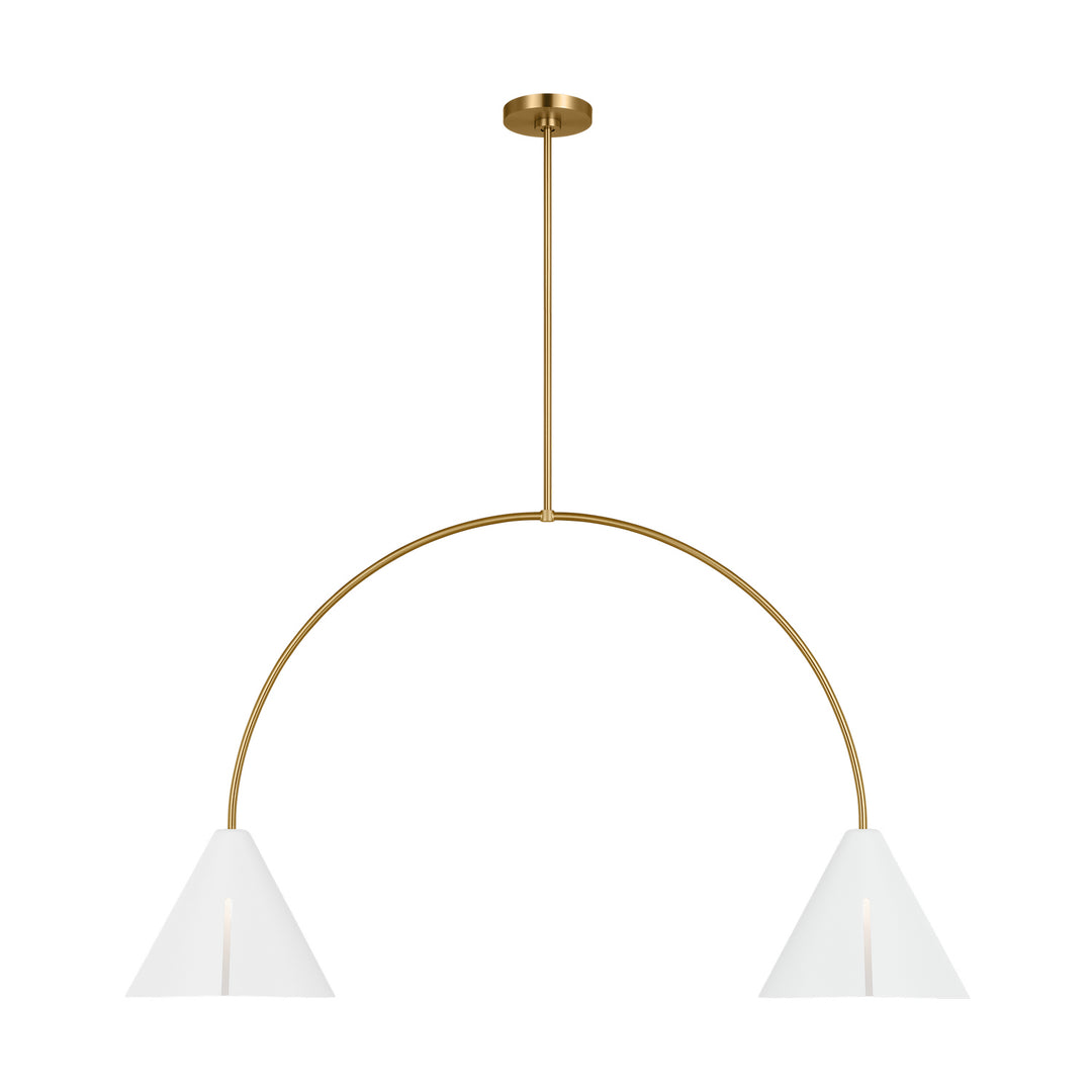 Visual Comfort Studio Cambre KC1102MWTBBS-L1 Pendant Light - Matte White and Burnished Brass