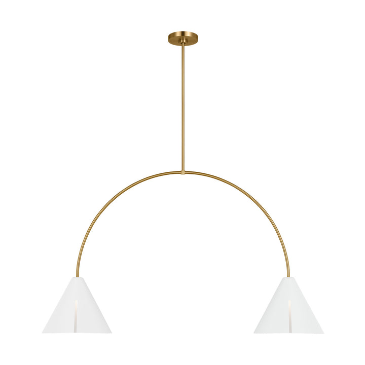 Visual Comfort Studio Cambre KC1102MWTBBS-L1 Pendant Light - Matte White and Burnished Brass
