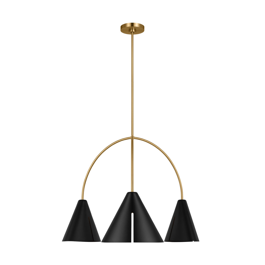 Visual Comfort Studio Cambre KC1113MBKBBS-L1 Chandelier Light - Midnight Black and Burnished Brass