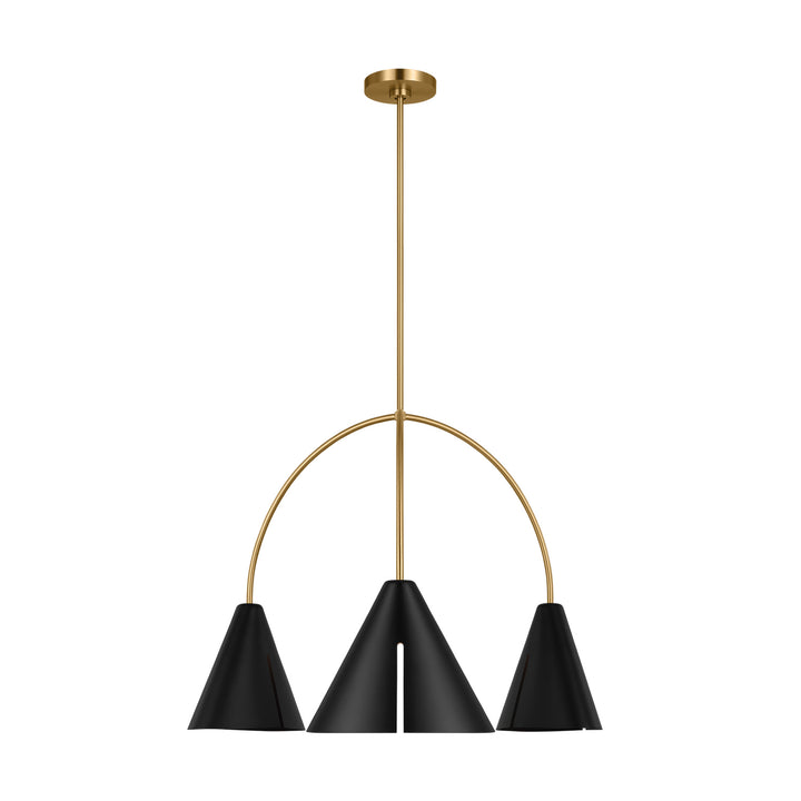 Visual Comfort Studio Cambre KC1113MBKBBS-L1 Chandelier Light - Midnight Black and Burnished Brass