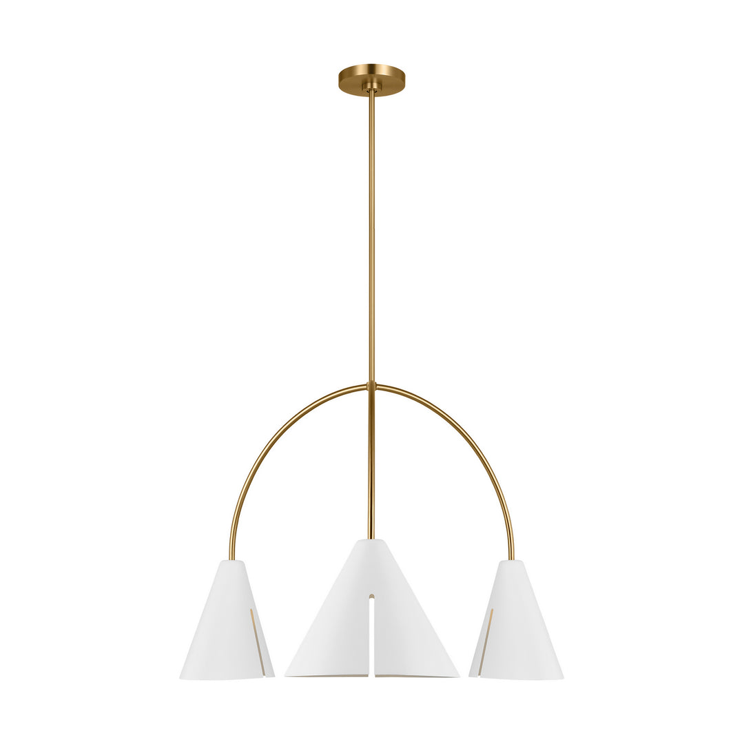 Visual Comfort Studio Cambre KC1113MWTBBS-L1 Chandelier Light - Matte White and Burnished Brass