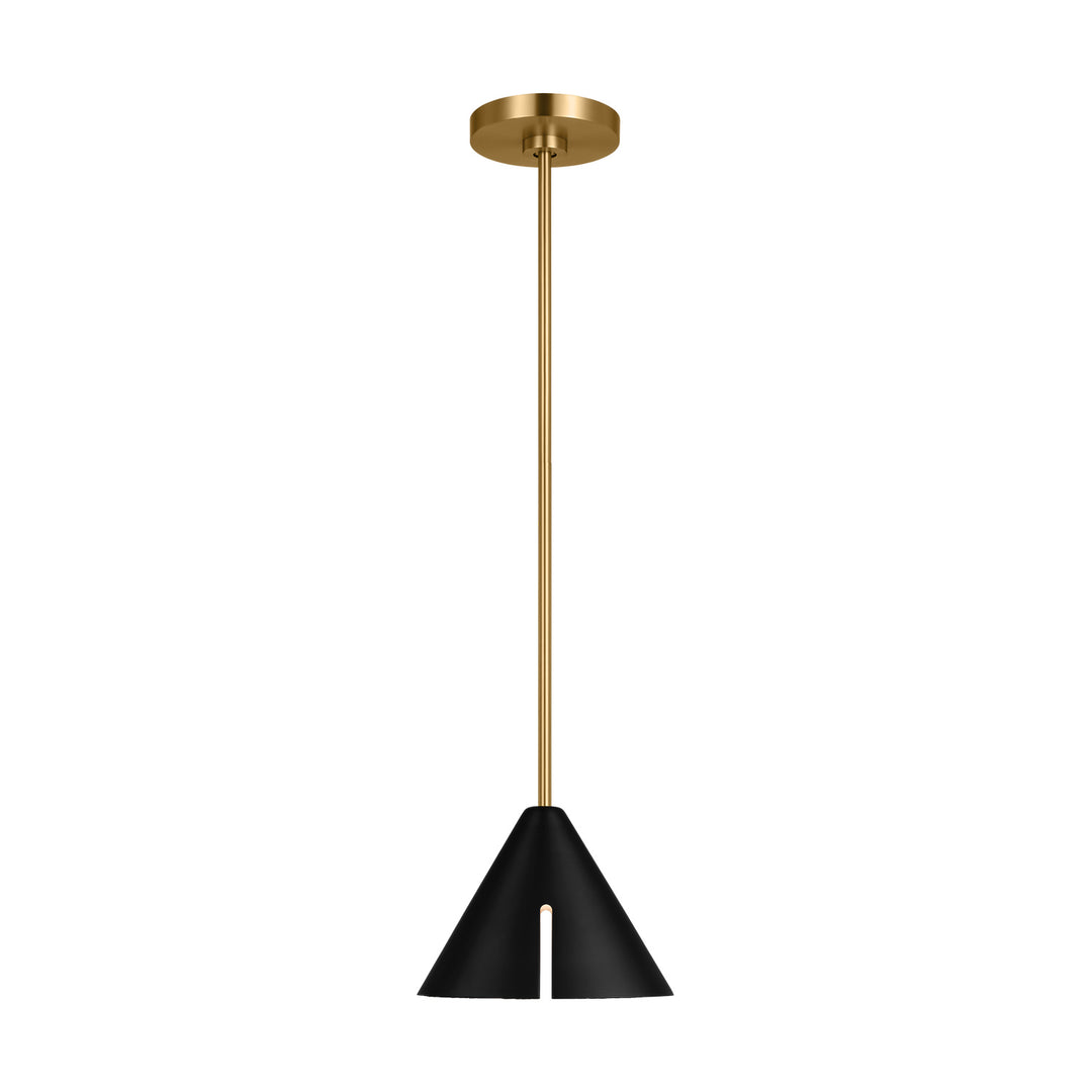 Visual Comfort Studio Cambre KP1121MBKBBS-L1 Pendant Light - Midnight Black and Burnished Brass