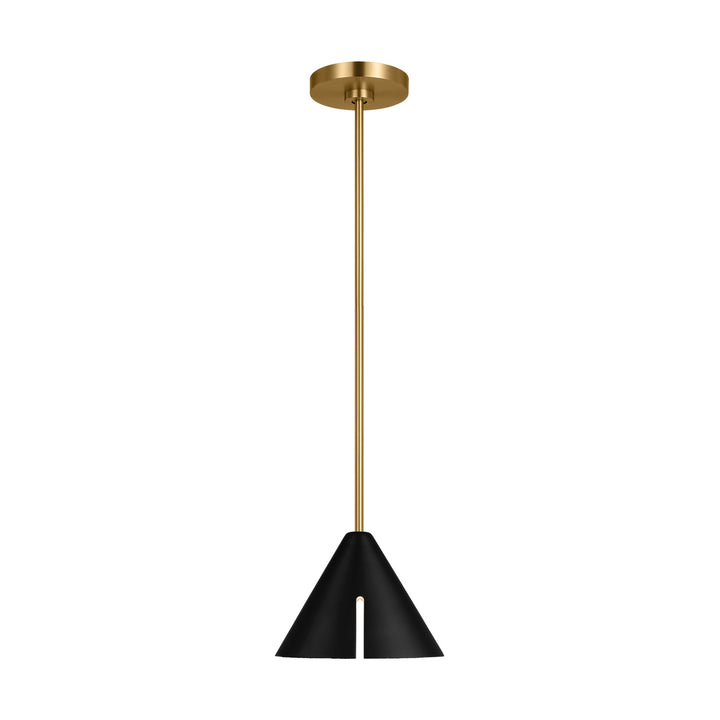 Visual Comfort Studio Cambre KP1121MBKBBS-L1 Pendant Light - Midnight Black and Burnished Brass