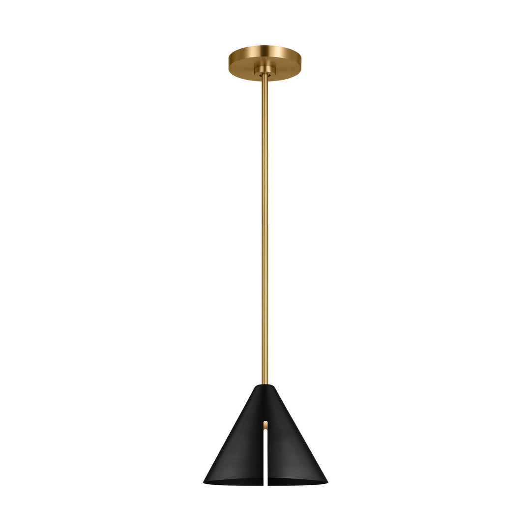 Visual Comfort Studio Cambre KP1131MBKBBS-L1 Pendant Light - Midnight Black and Burnished Brass