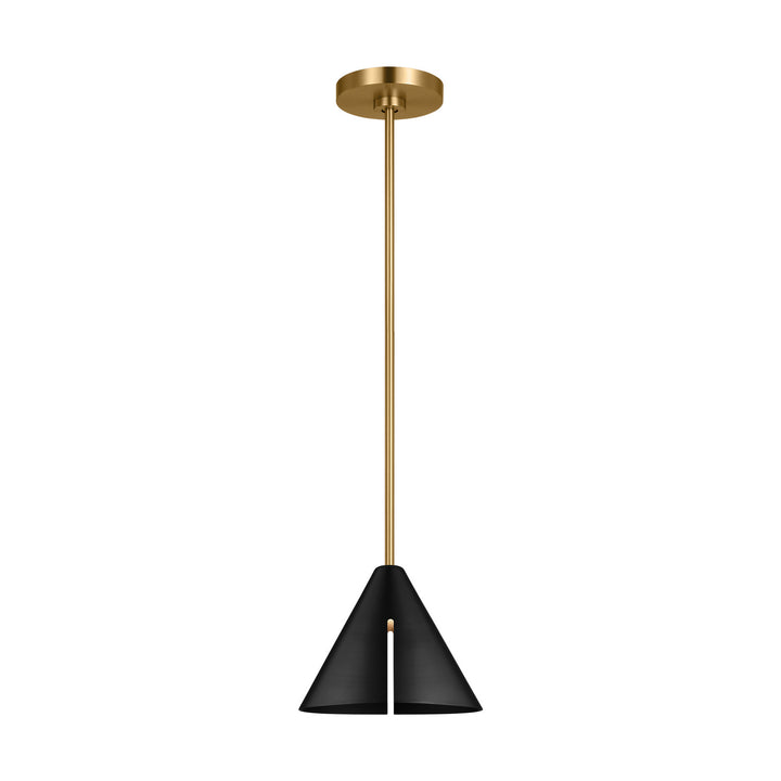 Visual Comfort Studio Cambre KP1131MBKBBS-L1 Pendant Light - Midnight Black and Burnished Brass