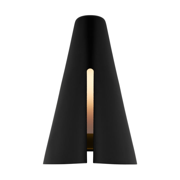 Visual Comfort Studio Cambre KW1141MBKBBS-L1 Wall Light - Midnight Black and Burnished Brass