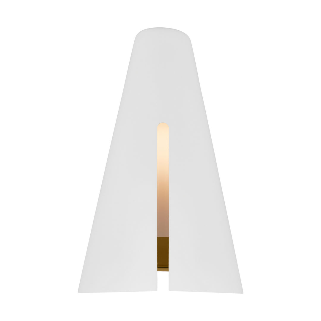 Visual Comfort Studio Cambre KW1141MWTBBS-L1 Wall Light - Matte White and Burnished Brass