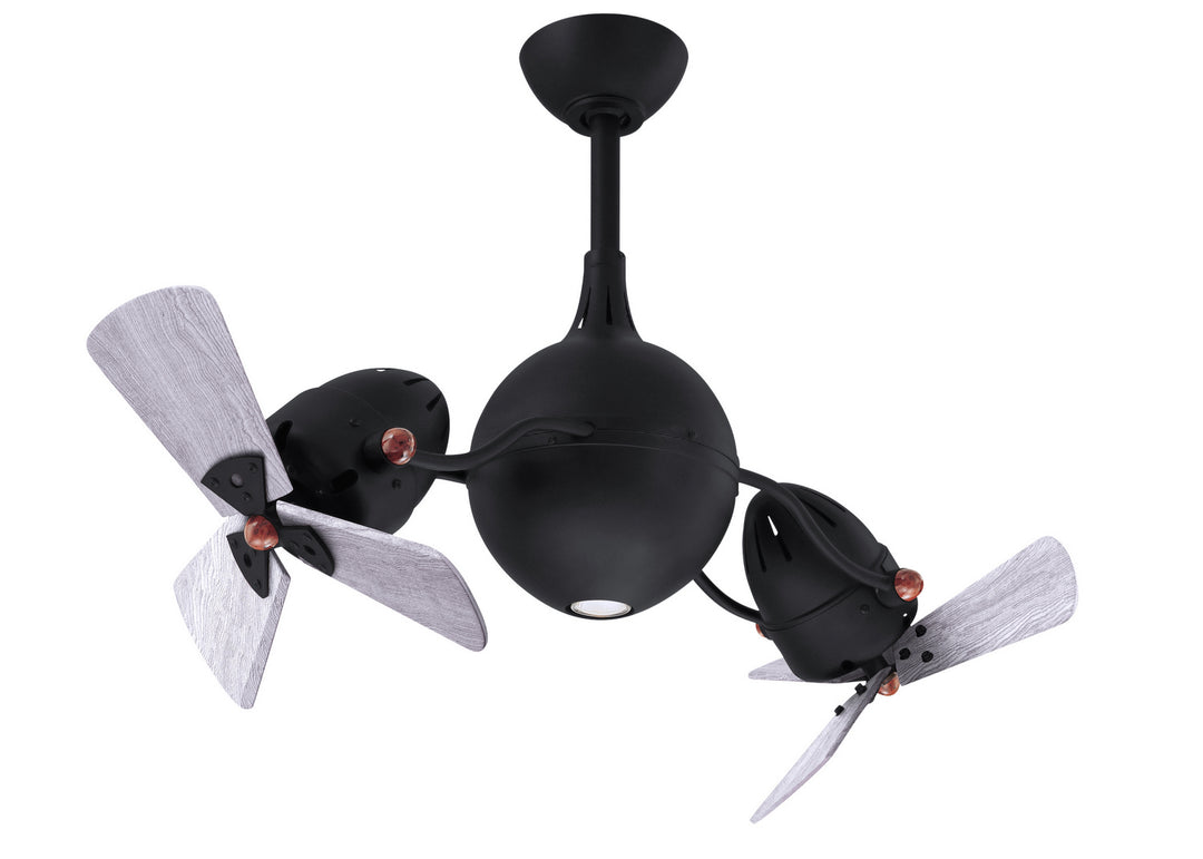 Matthews Fan Company Acqua AQ-BK-WDBW Ceiling Fan - Matte Black, Barnwood Tone/