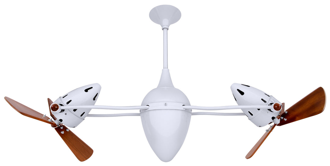 Matthews Fan Company Ar Ruthiane AR-WH-WD Ceiling Fan 16 - Gloss White, Mahogany/