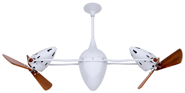 Matthews Fan Company Ar Ruthiane AR-WH-WD Ceiling Fan 16 - Gloss White, Mahogany/