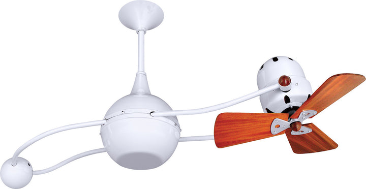 Matthews Fan Company Brisa 2000 B2K-WH-WD Ceiling Fan 16 - Gloss White, Mahogany/