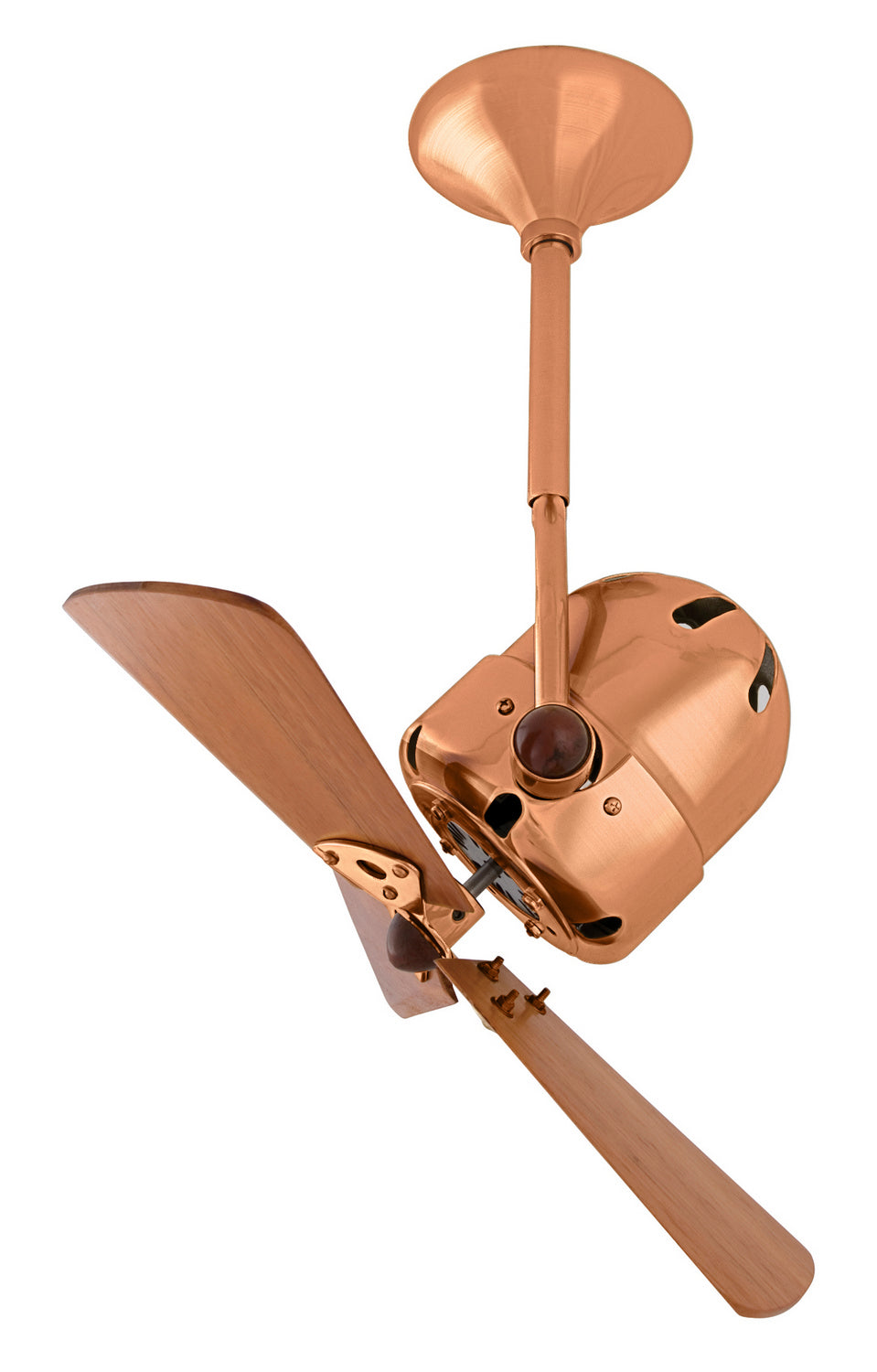 Matthews Fan Company Bianca Direcional BD-BRCP-WD Ceiling Fan 16 - Brushed Copper, Mahogany/