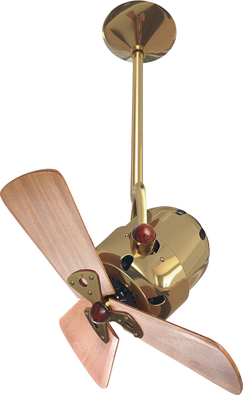 Matthews Fan Company Bianca Direcional BD-PB-WD Ceiling Fan 16 - Polished Brass, Mahogany/