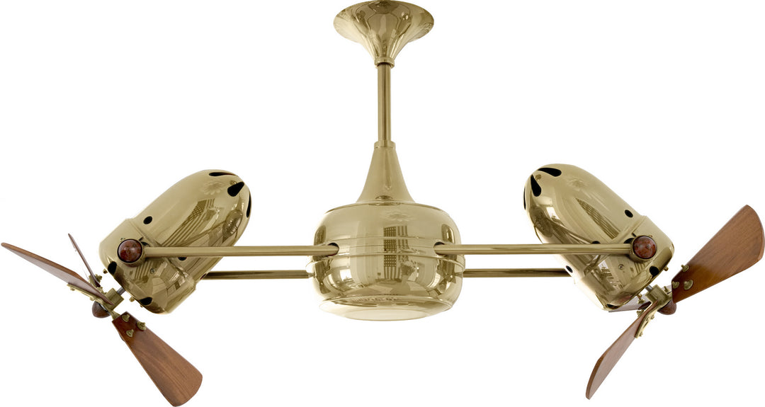 Matthews Fan Company Duplo-Dinamico DD-PB-WD Ceiling Fan 16 - Polished Brass, Mahogany/