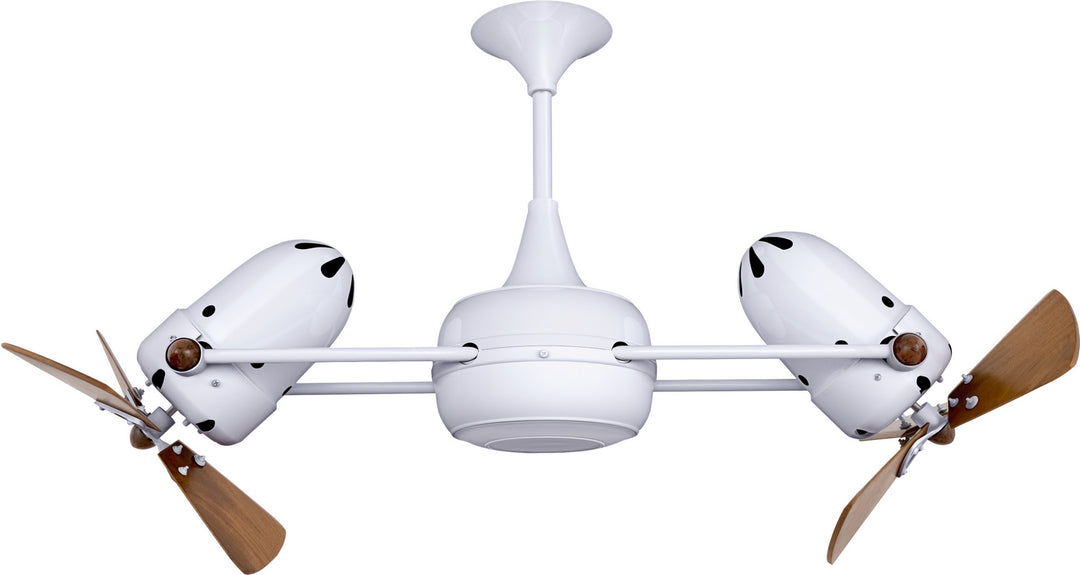 Matthews Fan Company Duplo-Dinamico DD-WH-WD Ceiling Fan 16 - Gloss White, Mahogany/