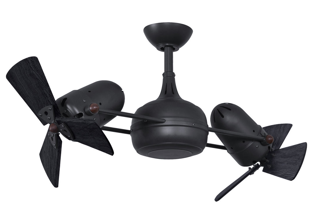 Matthews Fan Company Dagny DG-BK-WDBK Ceiling Fan - Matte Black, Matte Black/