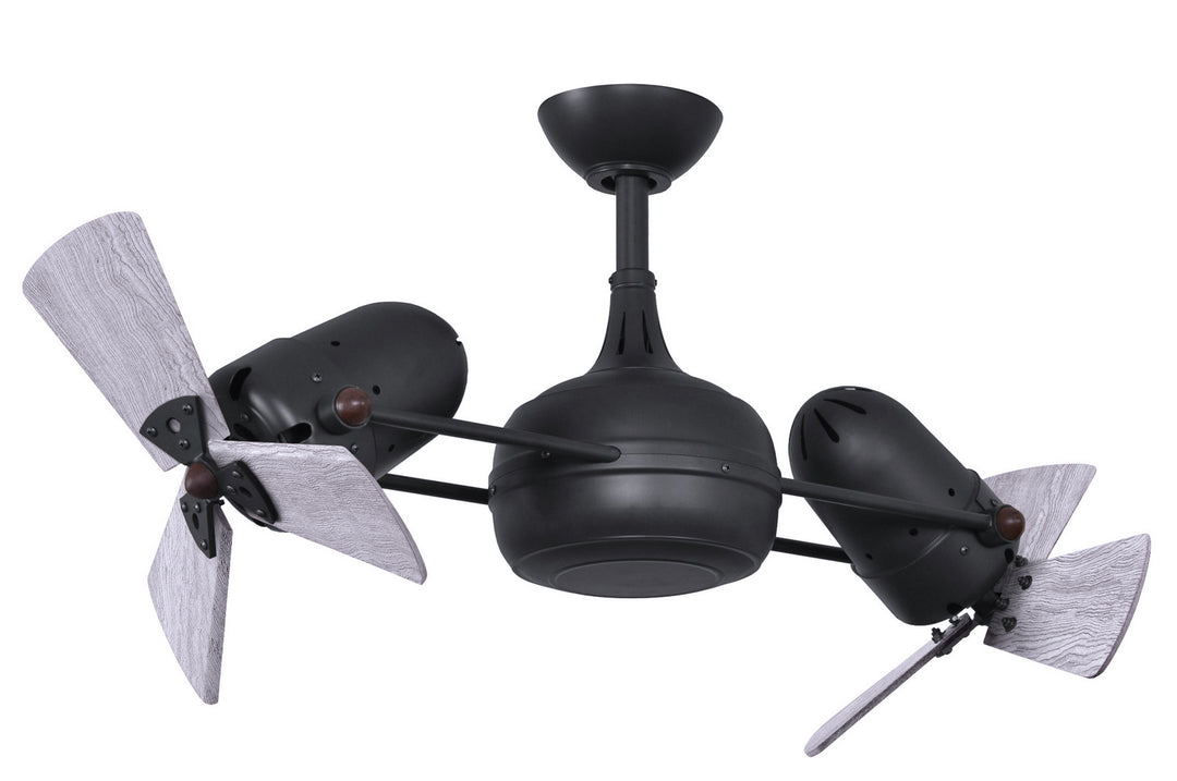 Matthews Fan Company Dagny DG-BK-WDBW Ceiling Fan - Matte Black, Barnwood Tone/