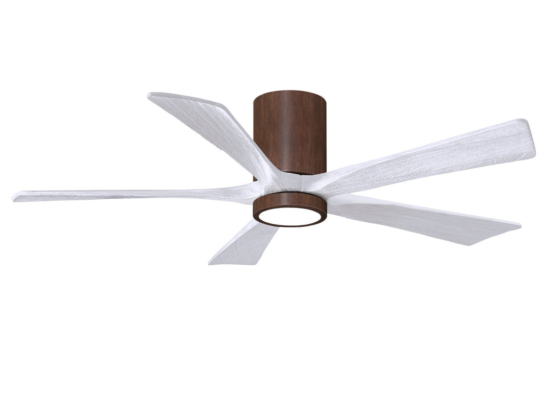 Matthews Fan Company Irene IR5HLK-WN-MWH-52 Ceiling Fan - Walnut Tone, Matte White/