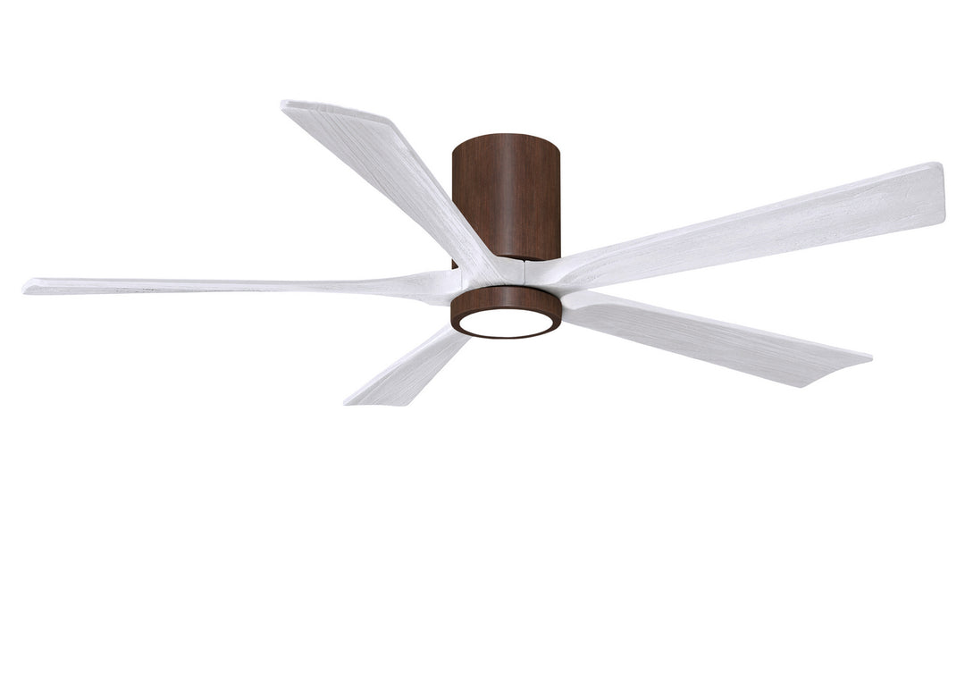 Matthews Fan Company Irene IR5HLK-WN-MWH-60 Ceiling Fan - Walnut Tone, Matte White/