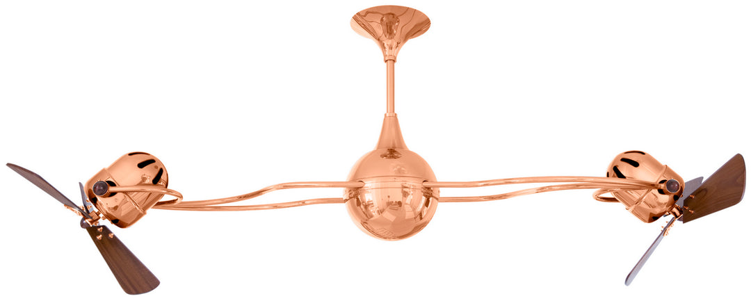 Matthews Fan Company Italo Ventania IV-CP-WD Ceiling Fan 16 - Polished Copper, Mahogany/