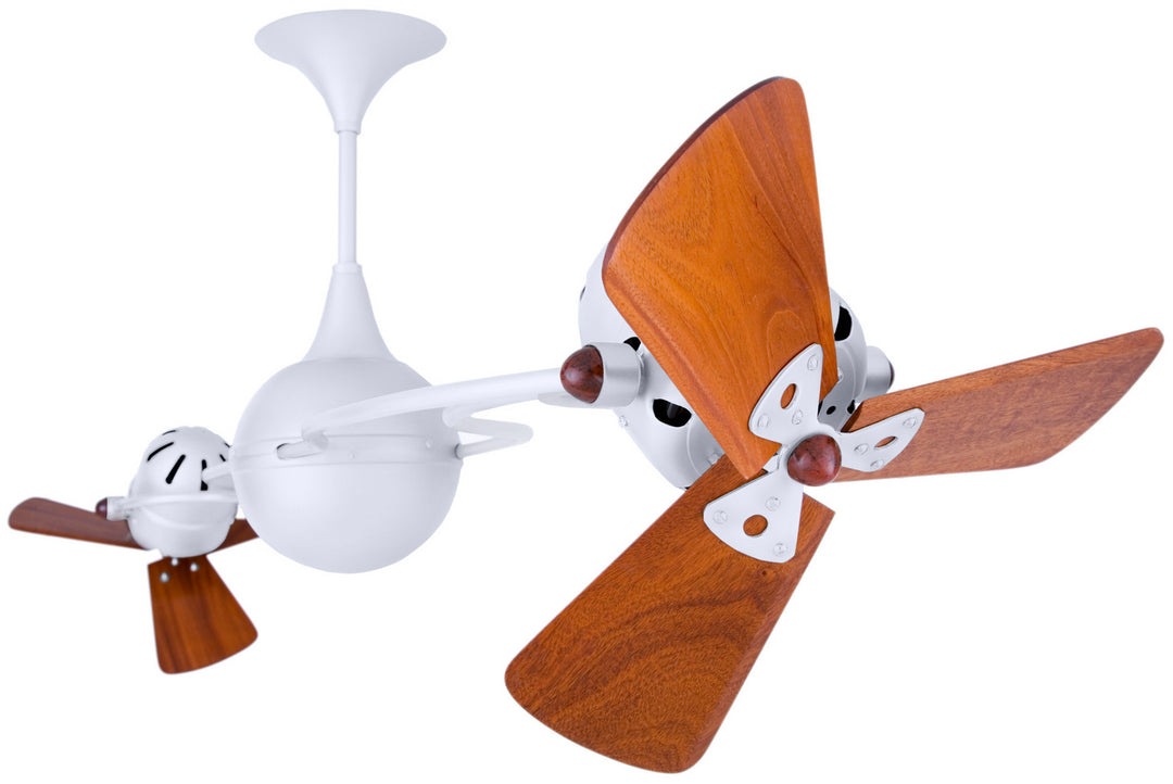 Matthews Fan Company Italo Ventania IV-WH-WD Ceiling Fan 16 - Gloss White, Mahogany/