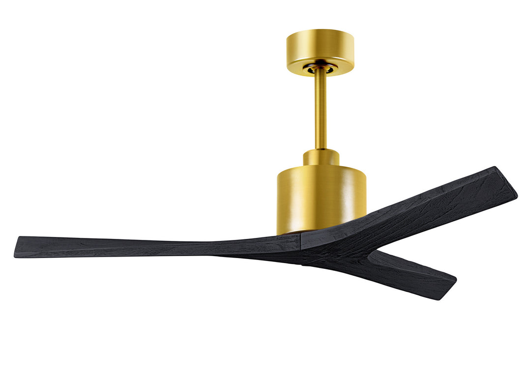 Matthews Fan Company Mollywood MW-BRBR-BK-52 Ceiling Fan - Brushed Brass, Matte Black/