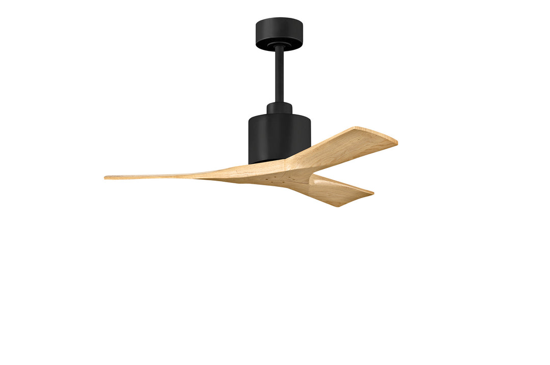 Matthews Fan Company Nan NK-BK-LM-42 Ceiling Fan - Matte Black, Light Maple Tone/