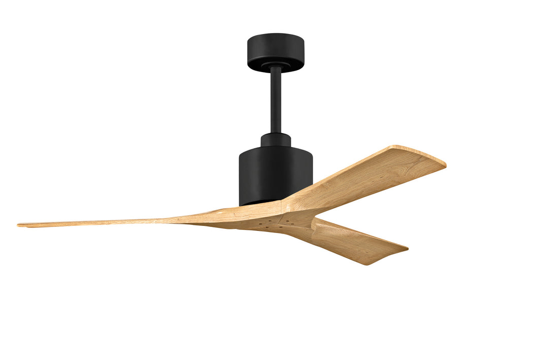 Matthews Fan Company Nan NK-BK-LM-52 Ceiling Fan - Matte Black, Light Maple Tone/