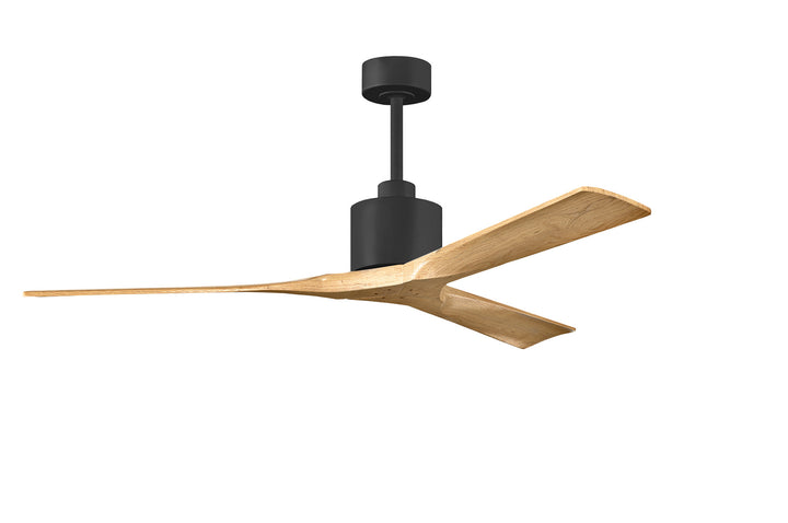 Matthews Fan Company Nan NK-BK-LM-60 Ceiling Fan - Matte Black, Light Maple Tone/