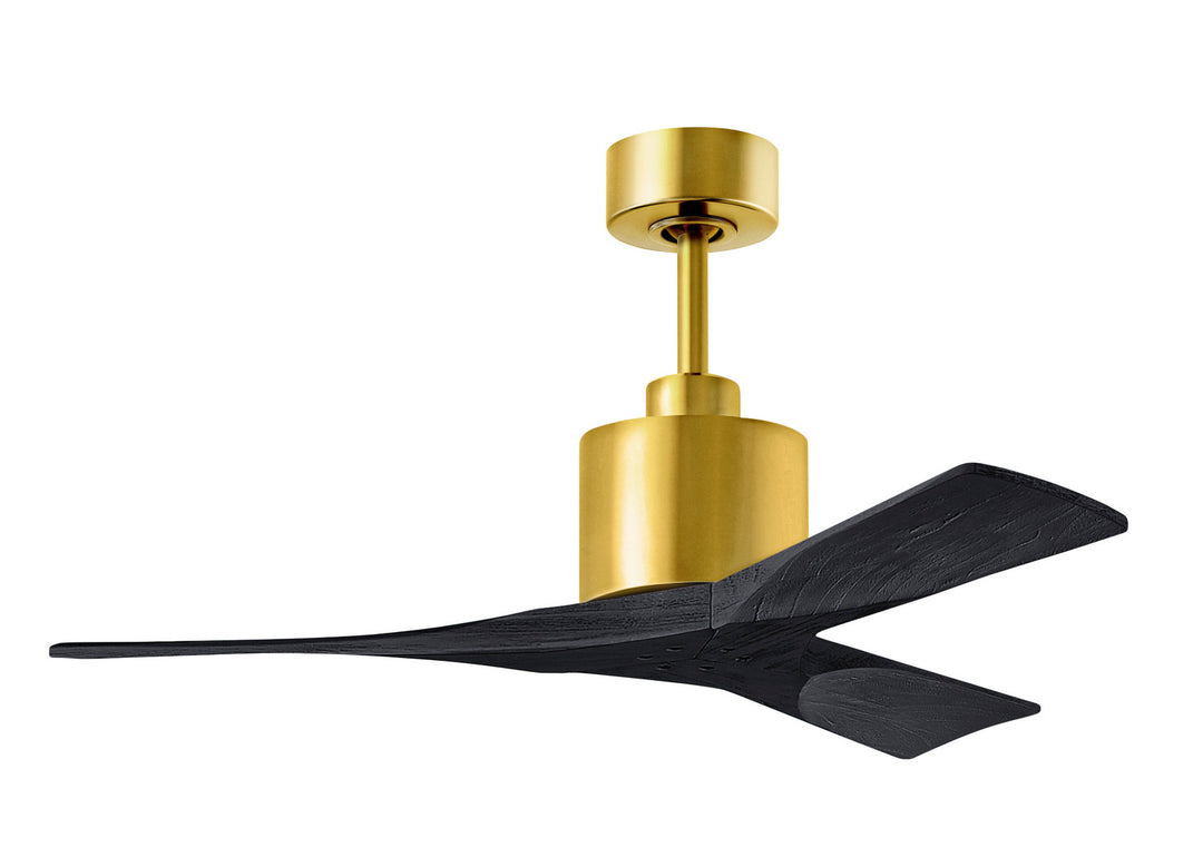 Matthews Fan Company Nan NK-BRBR-BK-42 Ceiling Fan - Brushed Brass, Matte Black/