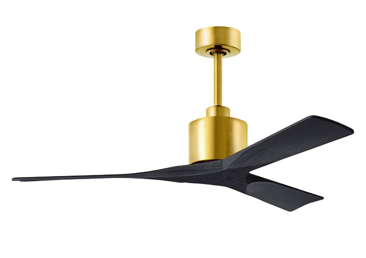 Matthews Fan Company Nan NK-BRBR-BK-52 Ceiling Fan - Brushed Brass, Matte Black/