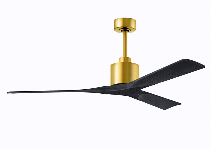 Matthews Fan Company Nan NK-BRBR-BK-60 Ceiling Fan - Brushed Brass, Matte Black/