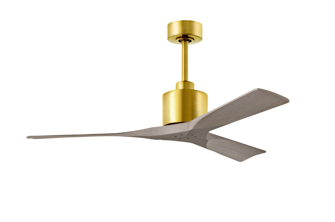 Matthews Fan Company Nan NK-BRBR-GA-52 Ceiling Fan - Brushed Brass, Gray Ash/